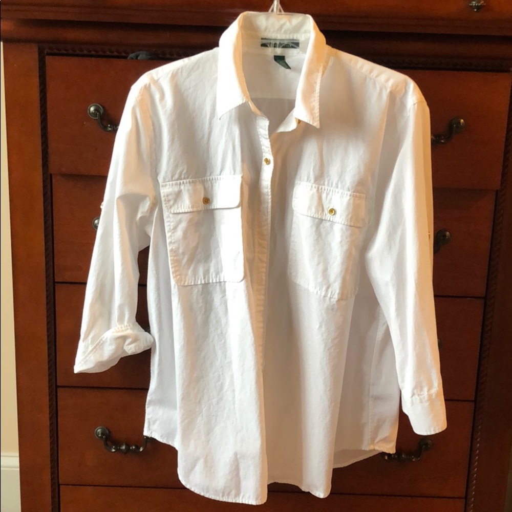 Lauren by Ralph Lauren white button down size XL